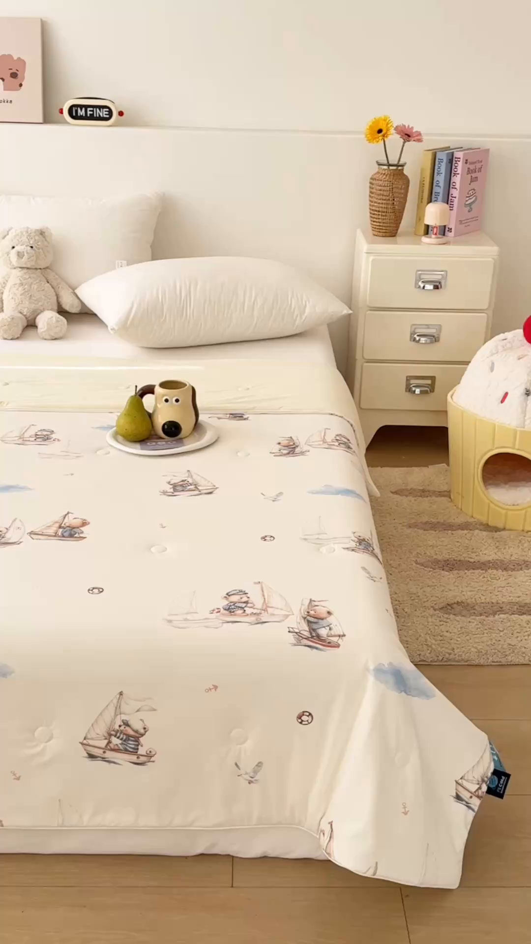 91家纺网 家纺一手货源 找家纺 朵希曼 2026春夏新款卡通锦氨凉感夏被夏凉被空调被 小小航海家