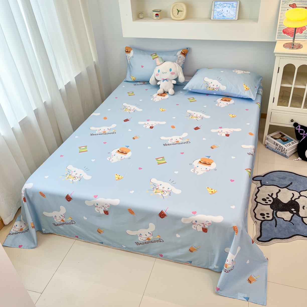 91家纺网 家纺一手货源 找家纺 孩子王家纺 2026新款卡通全棉纯棉正版授权小版三丽鸥系列单床笠床笠单件单品床笠（含防伪码） 汉堡大耳狗