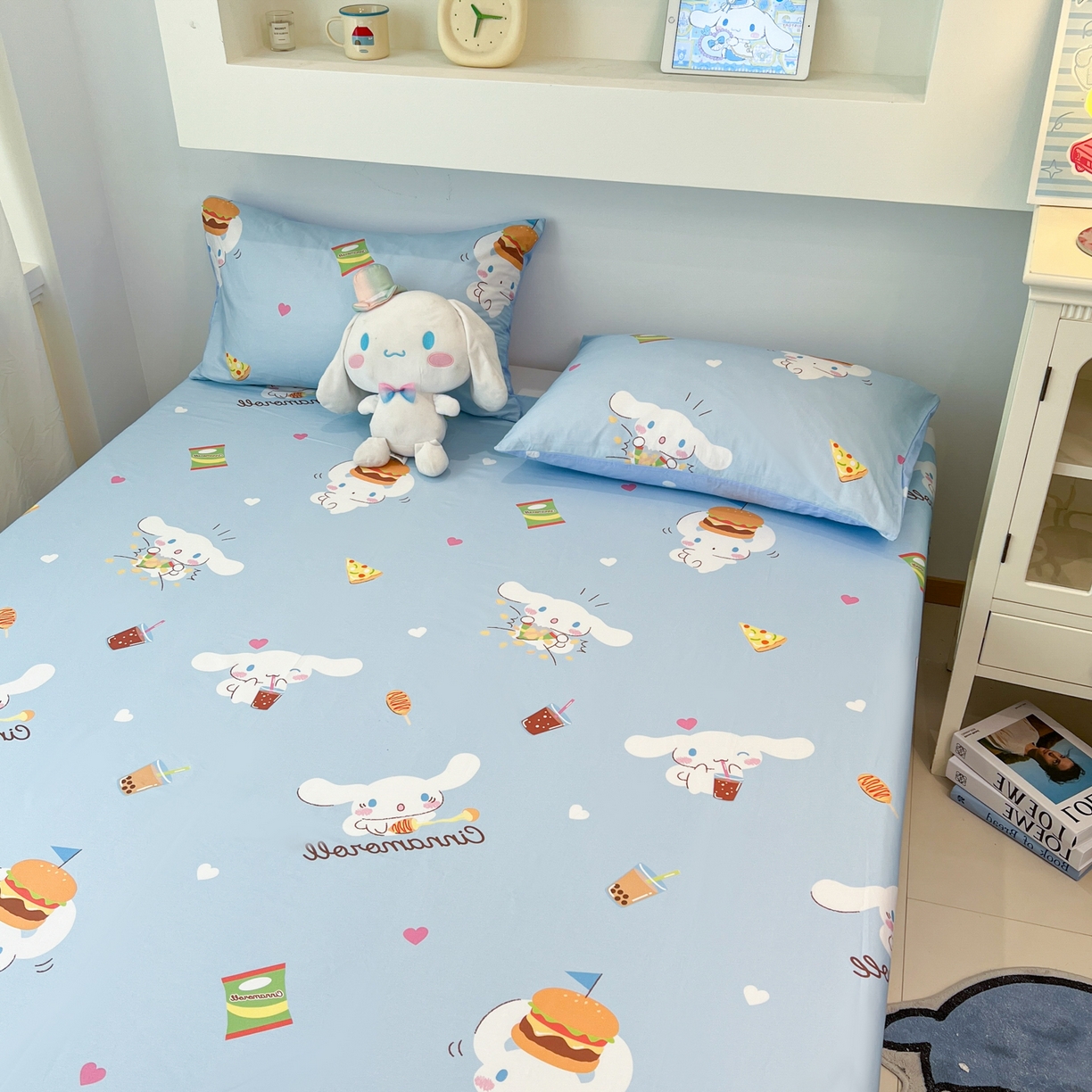 91家纺网 家纺一手货源 找家纺 孩子王家纺 2026新款卡通全棉纯棉正版授权小版三丽鸥系列单床笠床笠单件单品床笠（含防伪码） 汉堡大耳狗