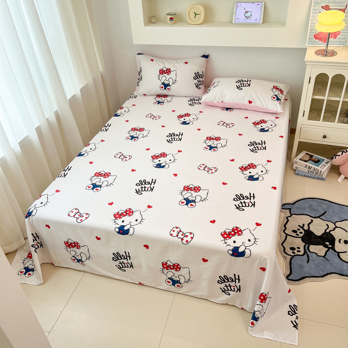 孩子王家纺 2026新款卡通全棉纯棉正版授权小版三丽鸥系列单床笠床笠单件单品床笠（含防伪码） 奶猫kt