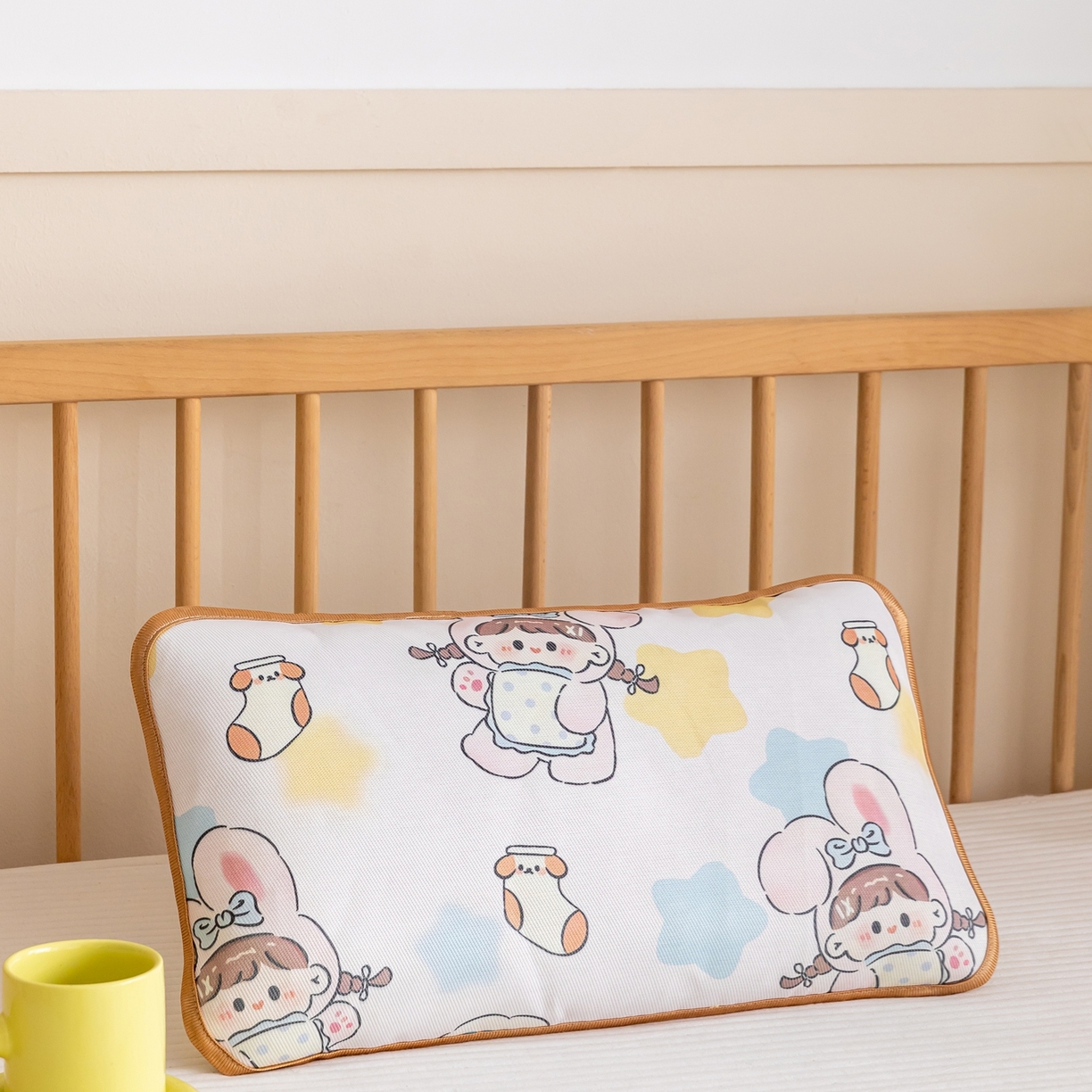 嗨生活 2026新款跑量款 600D冰丝枕套 儿童枕套 幼儿园枕套 酣睡女孩