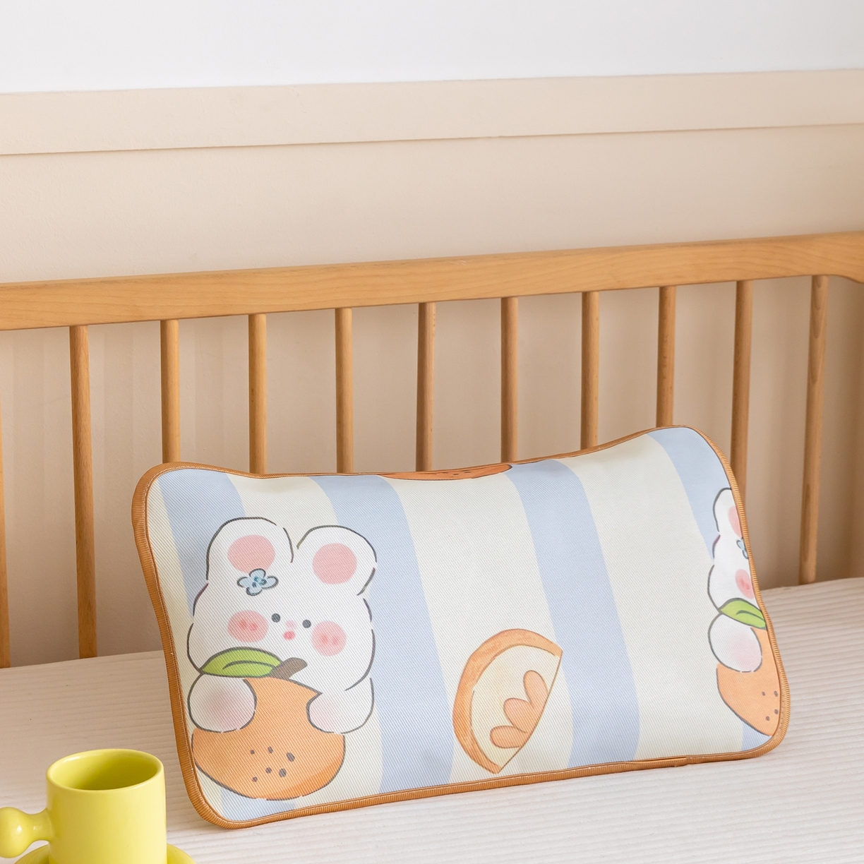 嗨生活 2026新款跑量款 600D冰丝枕套 儿童枕套 幼儿园枕套 小橙子