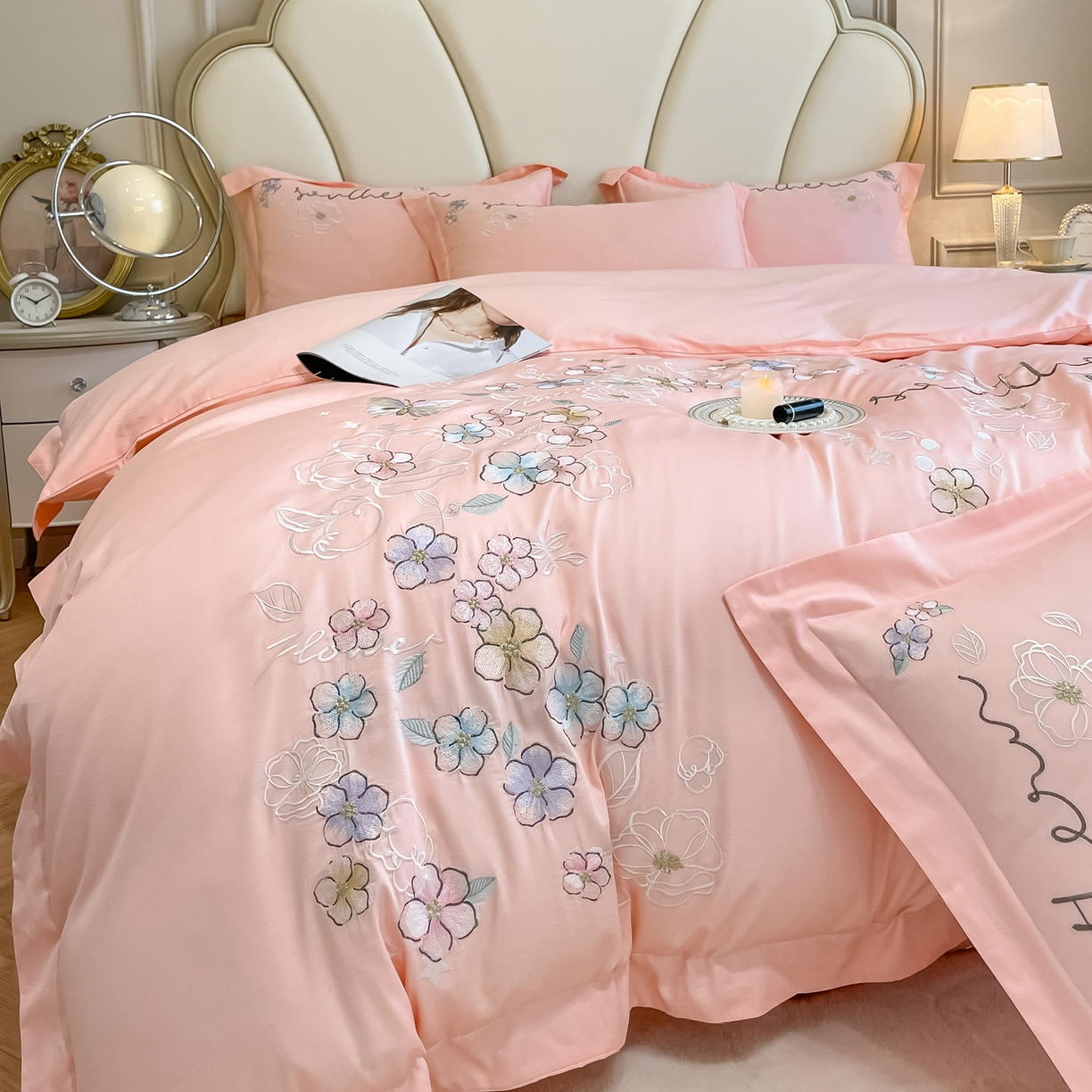 91家纺网 家纺一手货源 找家纺 （总）博纳家纺 2026春夏新款13372全棉纯棉绣花四件套-奈雪