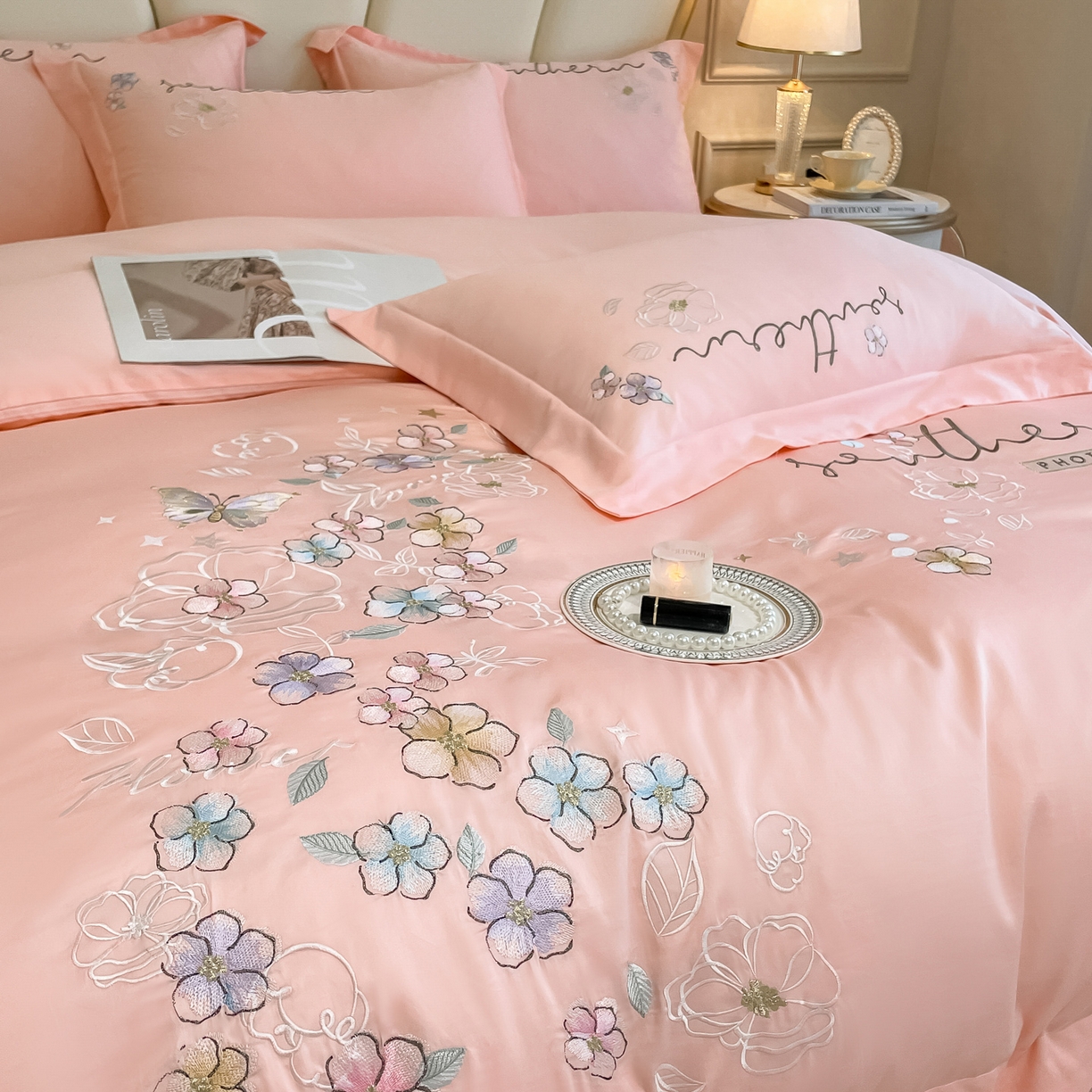 91家纺网 家纺一手货源 找家纺 （总）博纳家纺 2026春夏新款13372全棉纯棉绣花四件套-奈雪