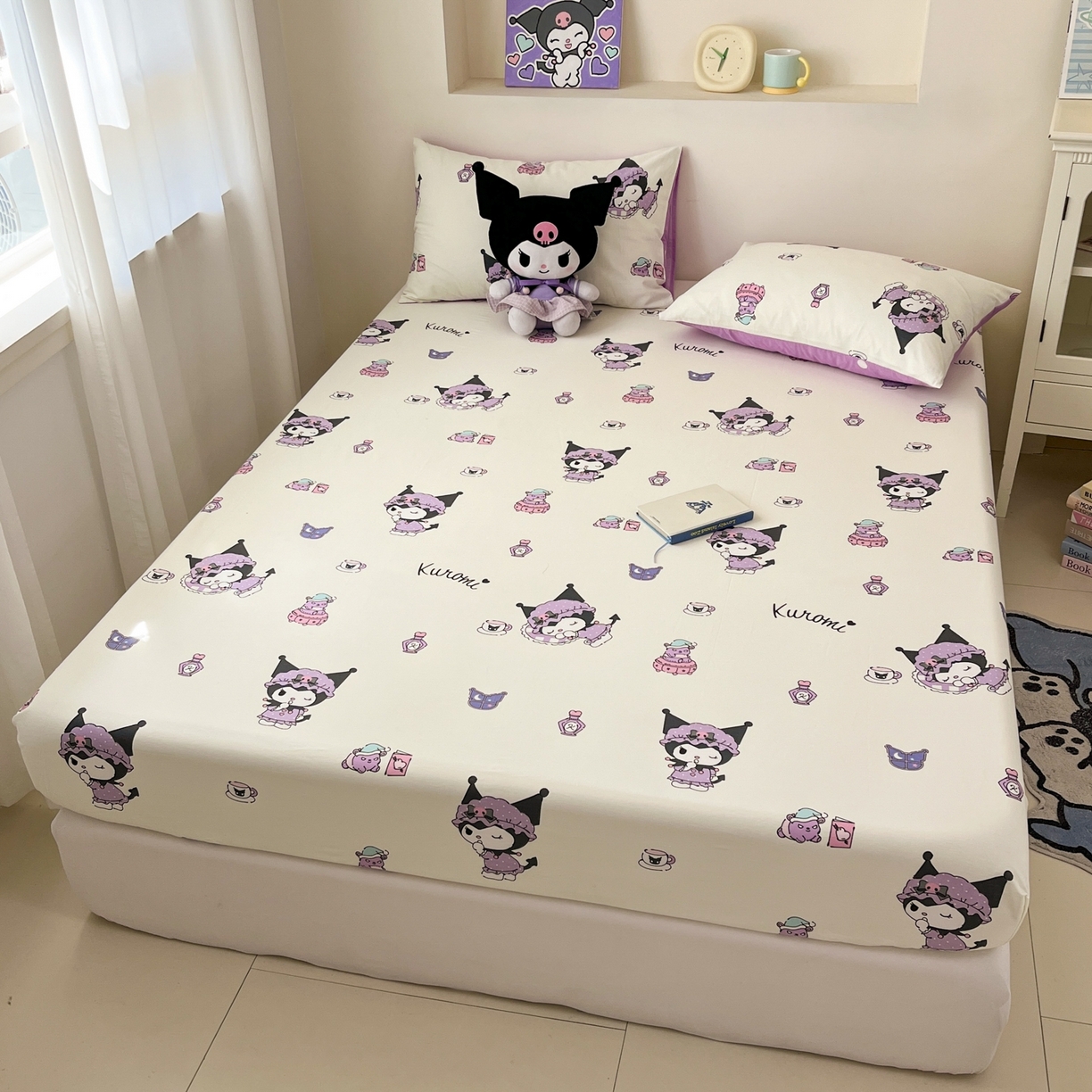 91家纺网 家纺一手货源 找家纺 （总）孩子王家纺 2026新款卡通全棉纯棉正版授权小版三丽鸥系列单床笠床笠单件单品床笠（含防伪码）