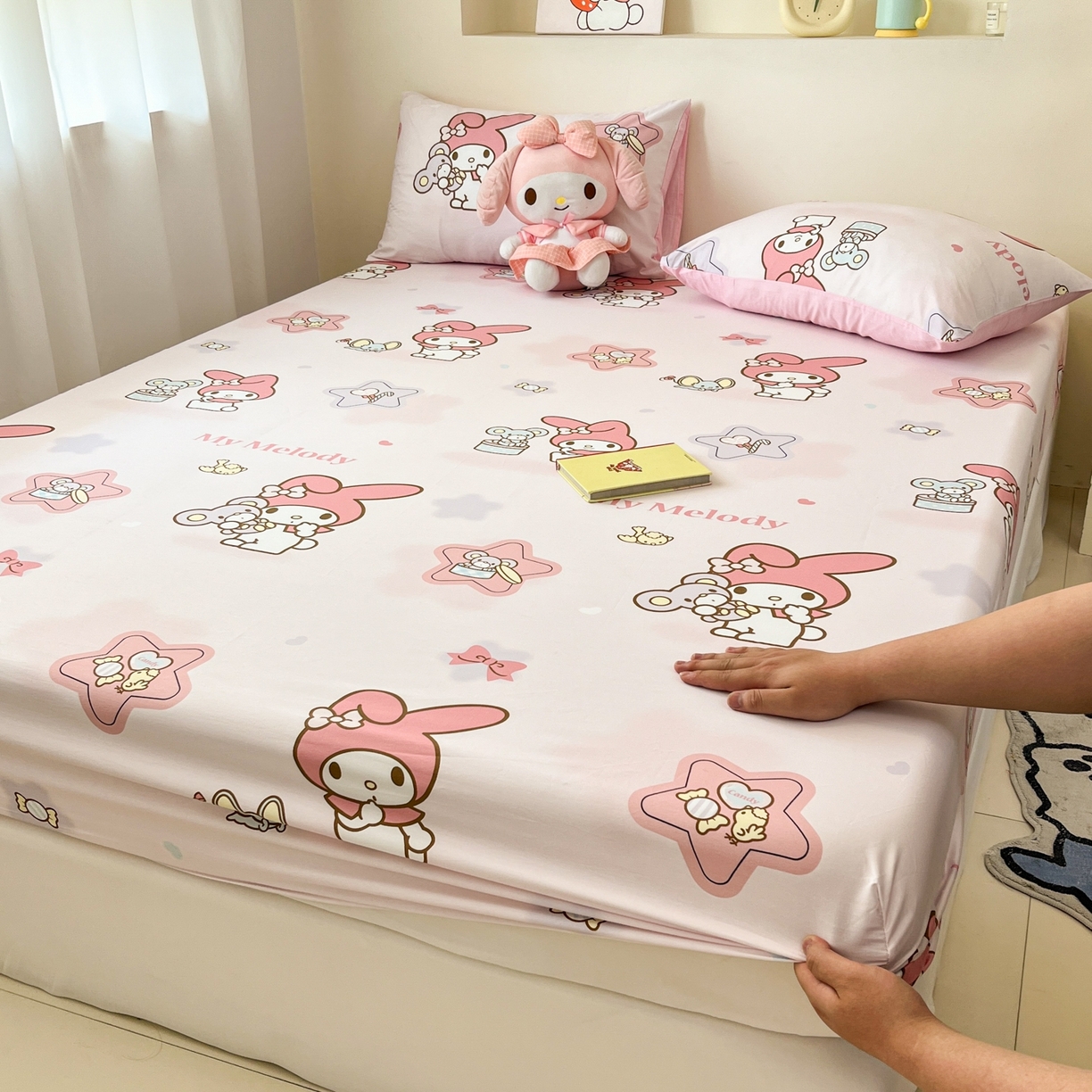 91家纺网 家纺一手货源 找家纺 （总）孩子王家纺 2026新款卡通全棉纯棉正版授权小版三丽鸥系列单床笠床笠单件单品床笠（含防伪码）