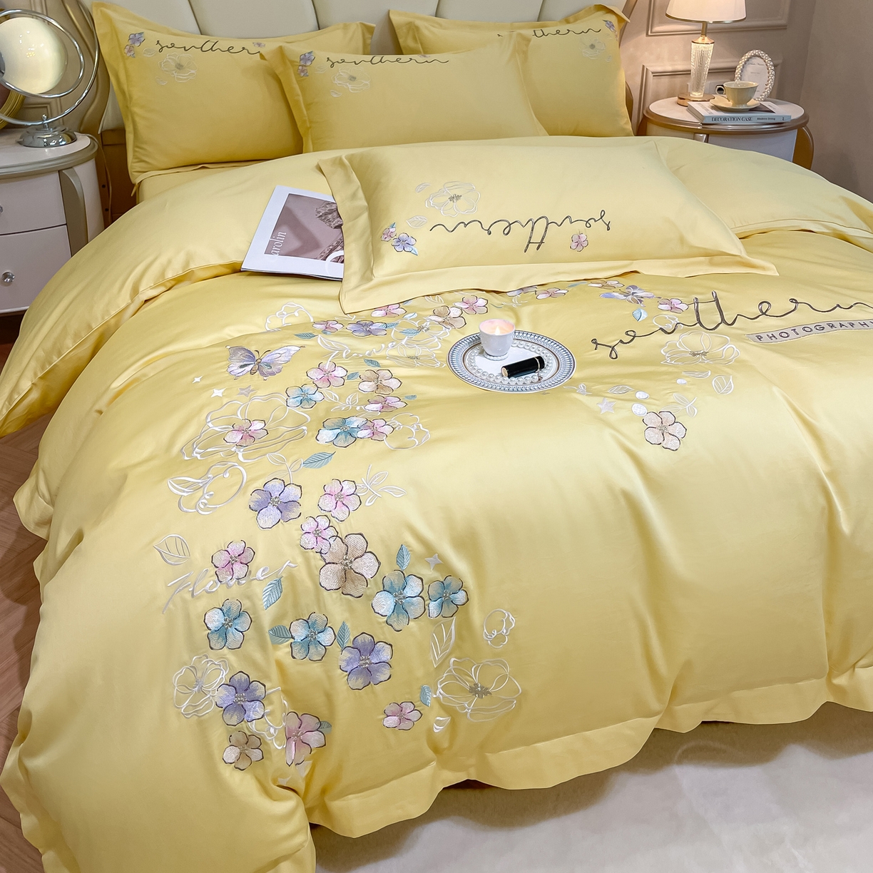 91家纺网 家纺一手货源 找家纺 （总）博纳家纺 2026春夏新款13372全棉纯棉绣花四件套-奈雪