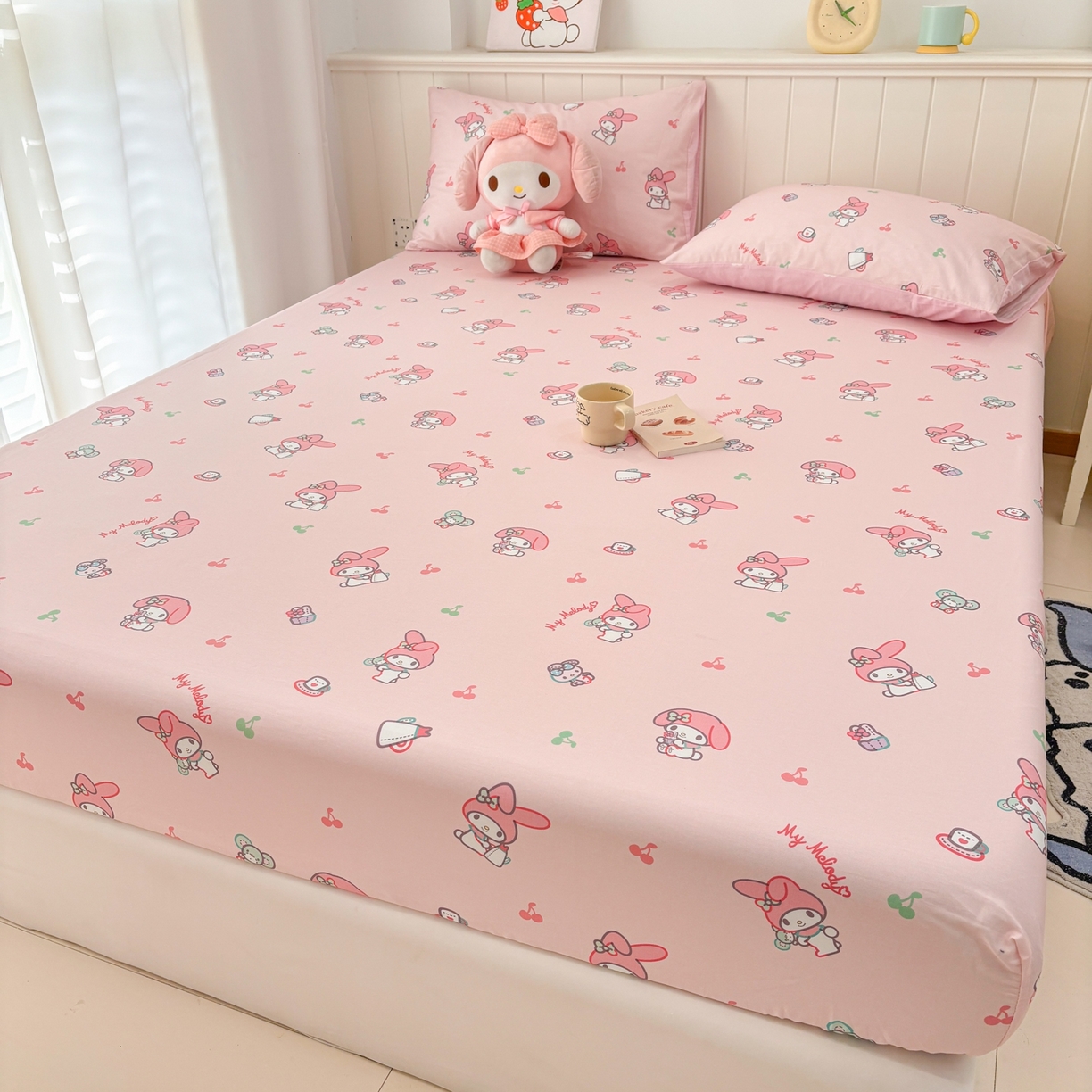 91家纺网 家纺一手货源 找家纺 孩子王家纺 2026新款卡通全棉纯棉正版授权小版三丽鸥系列单床笠床笠单件单品床笠（含防伪码） 软糖美乐蒂