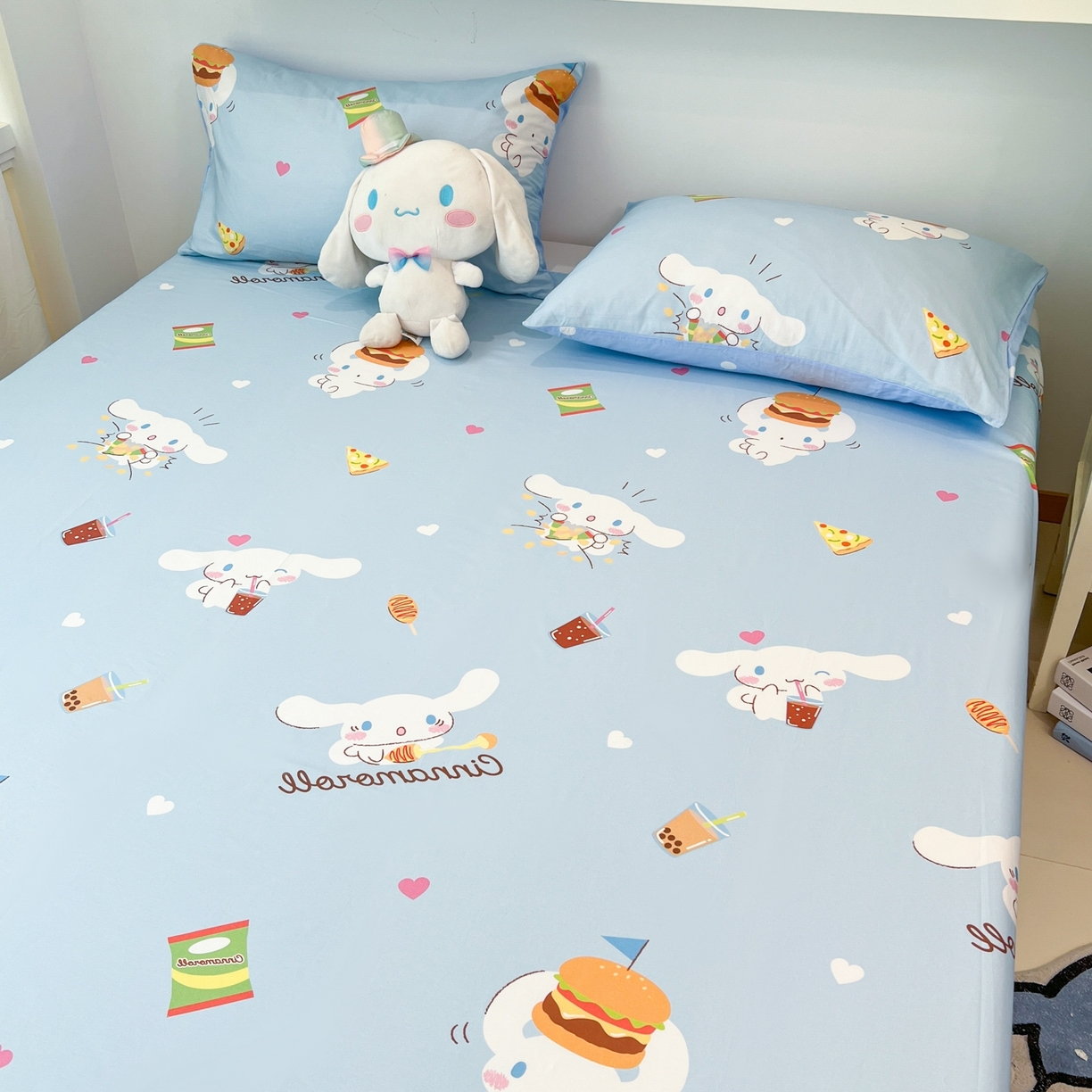 91家纺网 家纺一手货源 找家纺 孩子王家纺 2026新款卡通全棉纯棉正版授权小版三丽鸥系列单床笠床笠单件单品床笠（含防伪码） 汉堡大耳狗