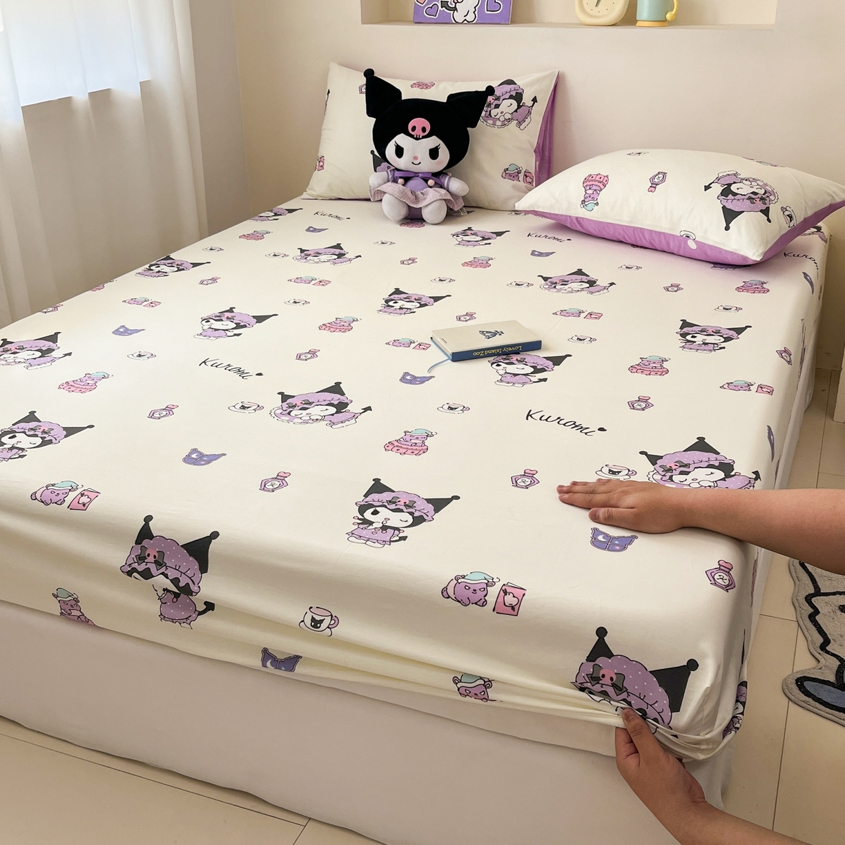 孩子王家纺 2026新款卡通全棉纯棉正版授权小版三丽鸥系列单床笠床笠单件单品床笠（含防伪码） 布丁库洛米
