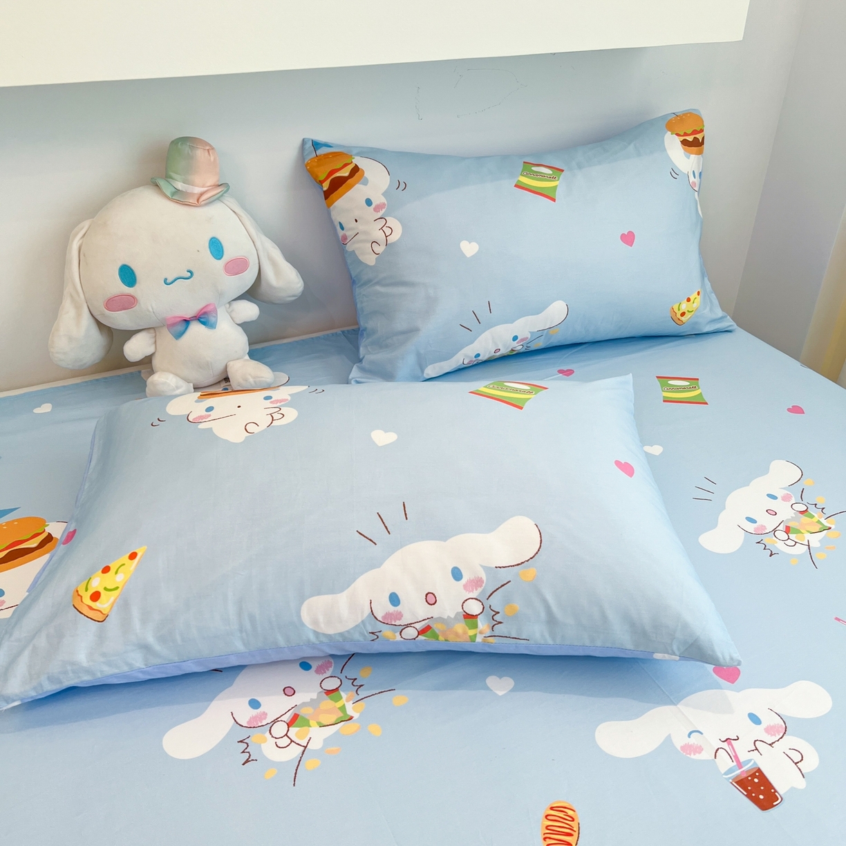 91家纺网 家纺一手货源 找家纺 孩子王家纺 2026新款卡通全棉纯棉正版授权小版三丽鸥系列单床笠床笠单件单品床笠（含防伪码） 汉堡大耳狗