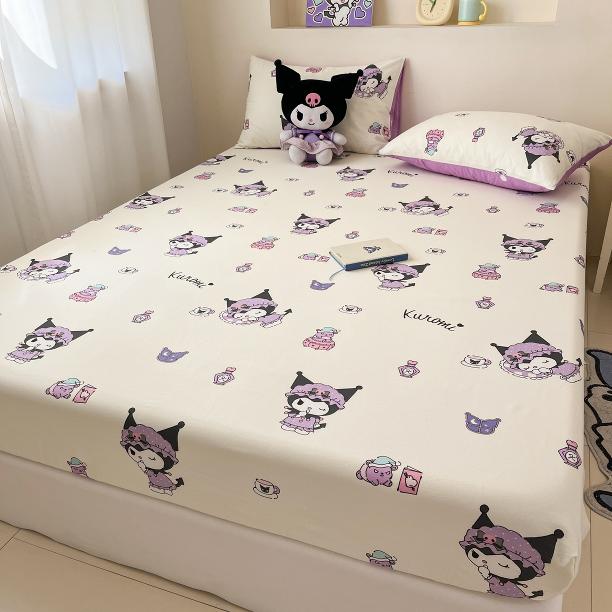 91家纺网 家纺一手货源 找家纺 孩子王家纺 2026新款卡通全棉纯棉正版授权小版三丽鸥系列单床笠床笠单件单品床笠（含防伪码） 布丁库洛米