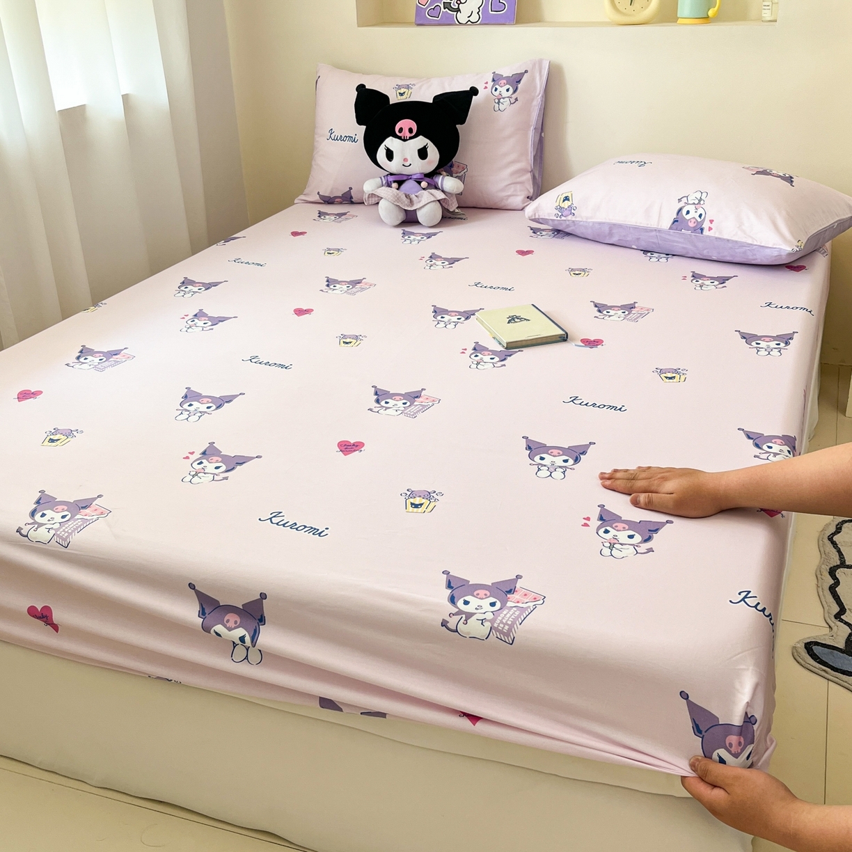孩子王家纺 2026新款卡通全棉纯棉正版授权小版三丽鸥系列单床笠床笠单件单品床笠（含防伪码） 梦幻库洛米