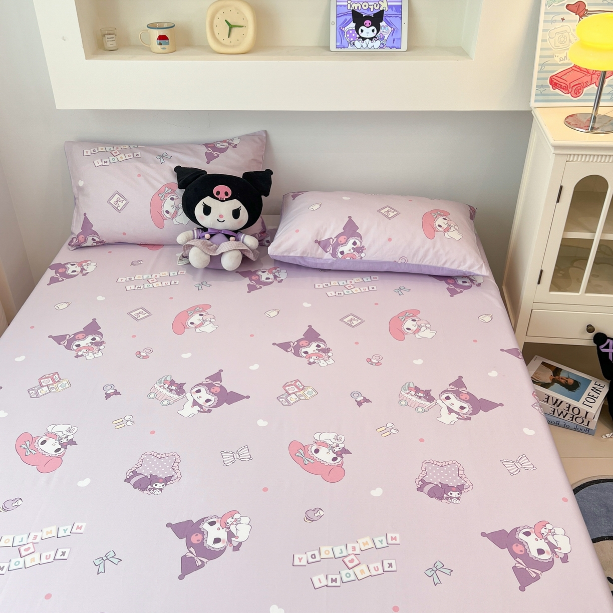 91家纺网 家纺一手货源 找家纺 孩子王家纺 2026新款卡通全棉纯棉正版授权小版三丽鸥系列单床笠床笠单件单品床笠（含防伪码） 甜库伙伴