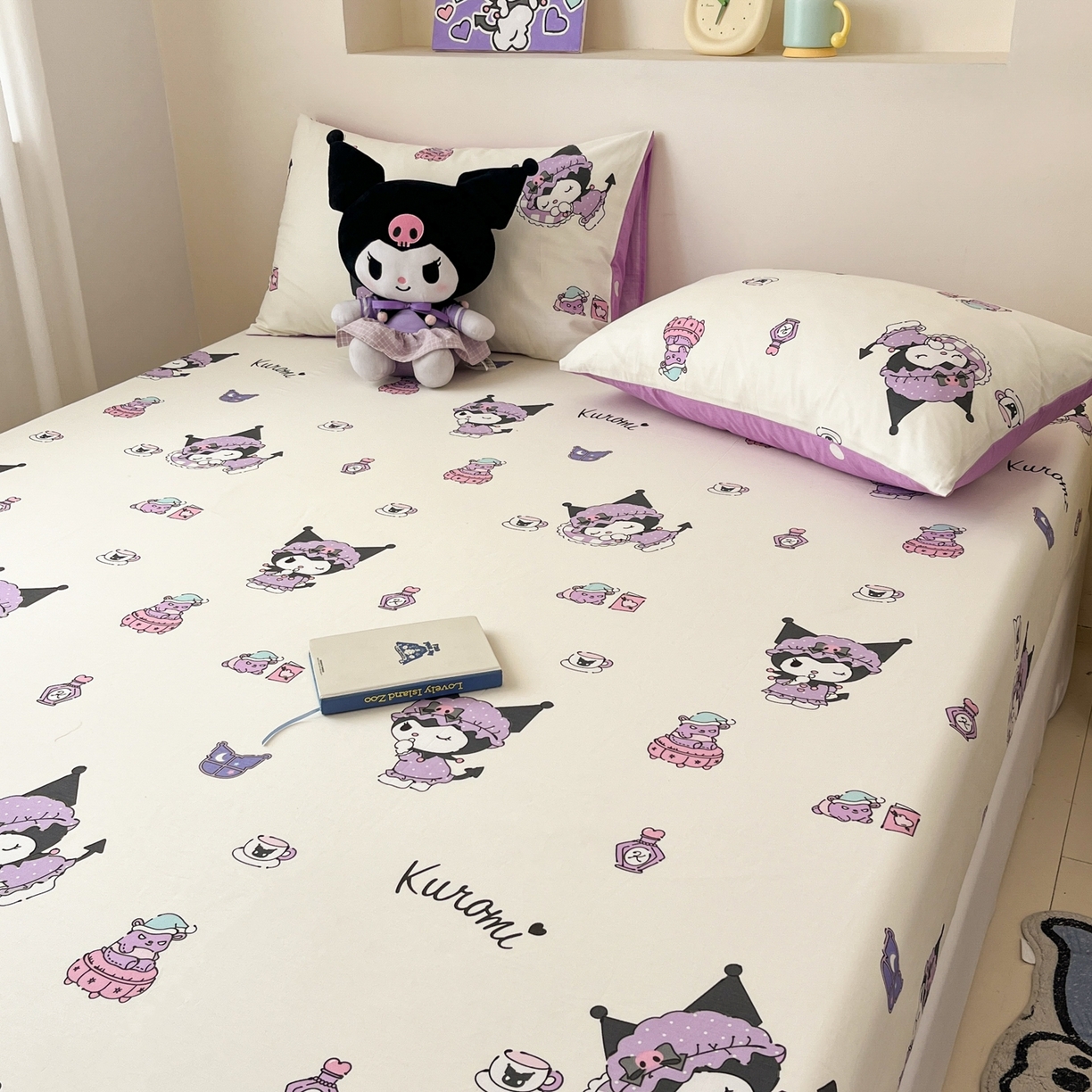 91家纺网 家纺一手货源 找家纺 孩子王家纺 2026新款卡通全棉纯棉正版授权小版三丽鸥系列单床笠床笠单件单品床笠（含防伪码） 布丁库洛米