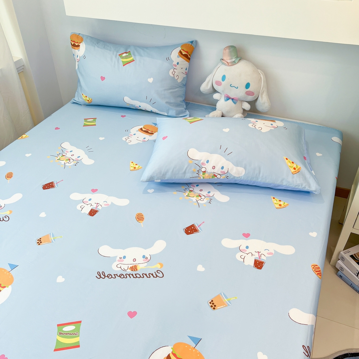 91家纺网 家纺一手货源 找家纺 孩子王家纺 2026新款卡通全棉纯棉正版授权小版三丽鸥系列单床笠床笠单件单品床笠（含防伪码） 汉堡大耳狗