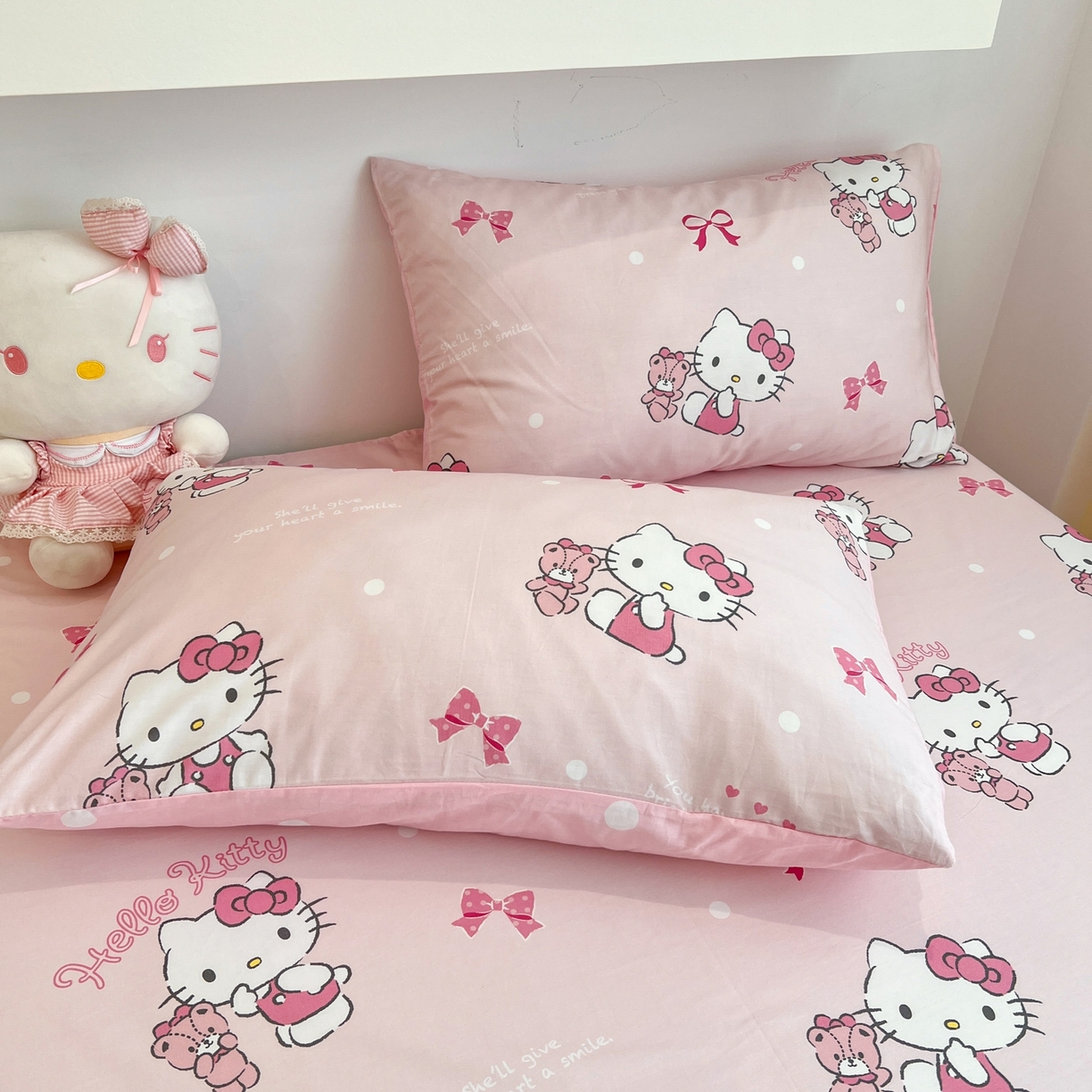 91家纺网 家纺一手货源 找家纺 孩子王家纺 2026新款卡通全棉纯棉正版授权小版三丽鸥系列单床笠床笠单件单品床笠（含防伪码） 甜甜kt