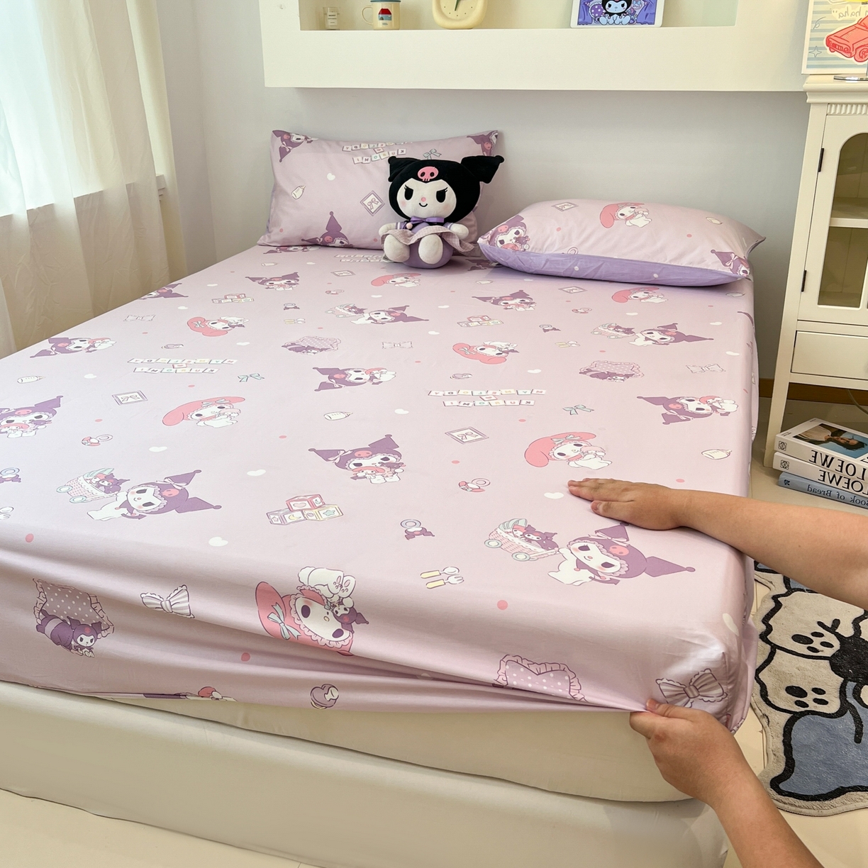 孩子王家纺 2026新款卡通全棉纯棉正版授权小版三丽鸥系列单床笠床笠单件单品床笠（含防伪码） 甜库伙伴