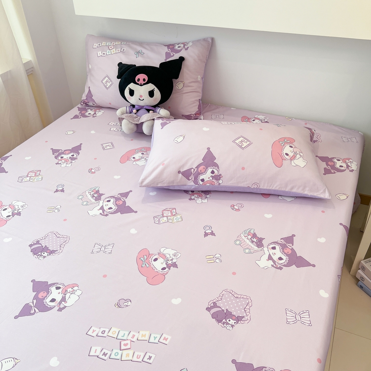 91家纺网 家纺一手货源 找家纺 孩子王家纺 2026新款卡通全棉纯棉正版授权小版三丽鸥系列单床笠床笠单件单品床笠（含防伪码） 甜库伙伴