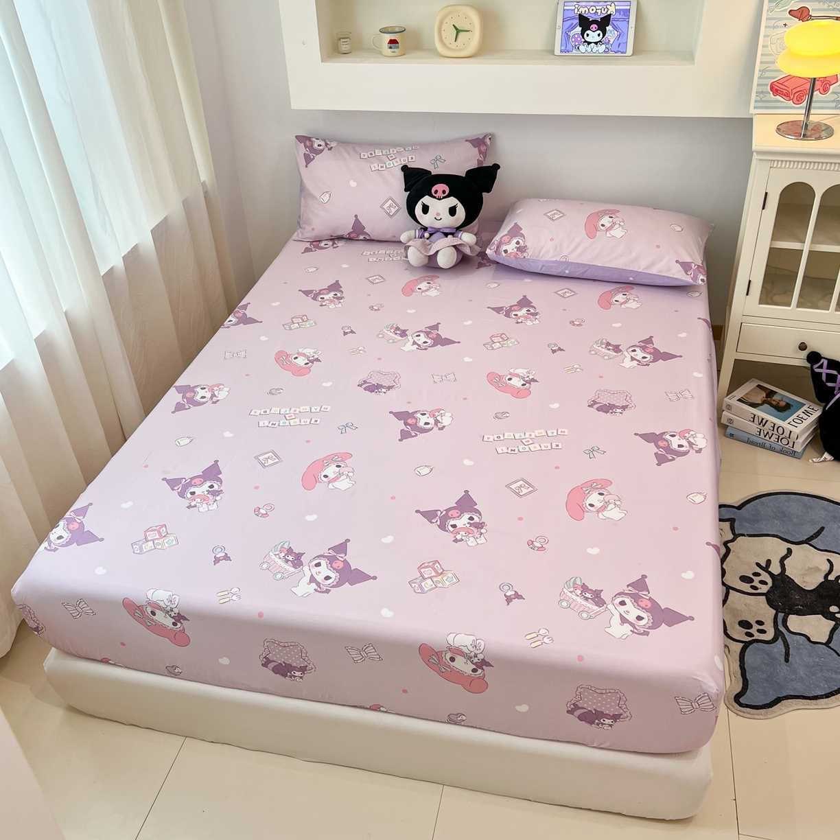 91家纺网 家纺一手货源 找家纺 孩子王家纺 2026新款卡通全棉纯棉正版授权小版三丽鸥系列单床笠床笠单件单品床笠（含防伪码） 甜库伙伴