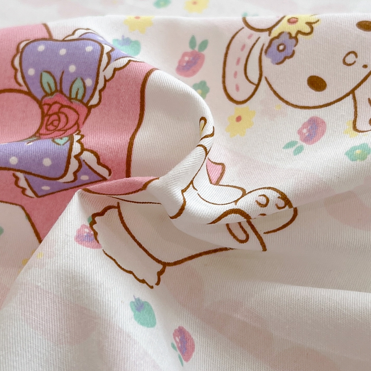 91家纺网 家纺一手货源 找家纺 孩子王家纺 2026新款卡通全棉纯棉正版授权小版三丽鸥系列单床笠床笠单件单品床笠（含防伪码） 俏皮美乐蒂