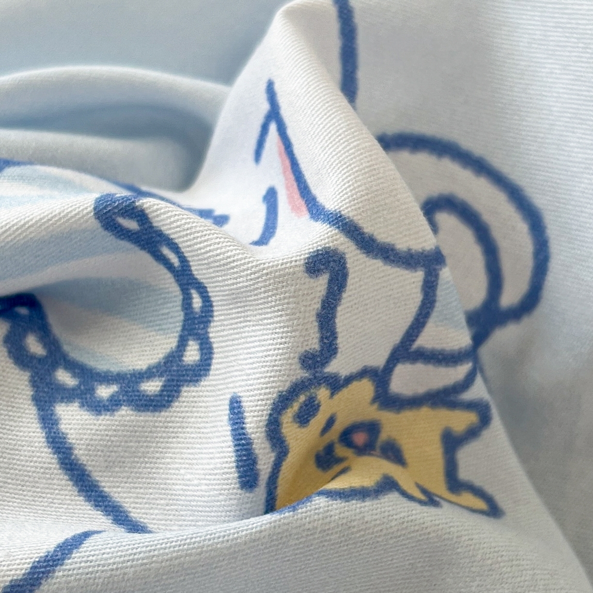 91家纺网 家纺一手货源 找家纺 孩子王家纺 2026新款卡通全棉纯棉正版授权小版三丽鸥系列单床笠床笠单件单品床笠（含防伪码） 晚安大耳狗