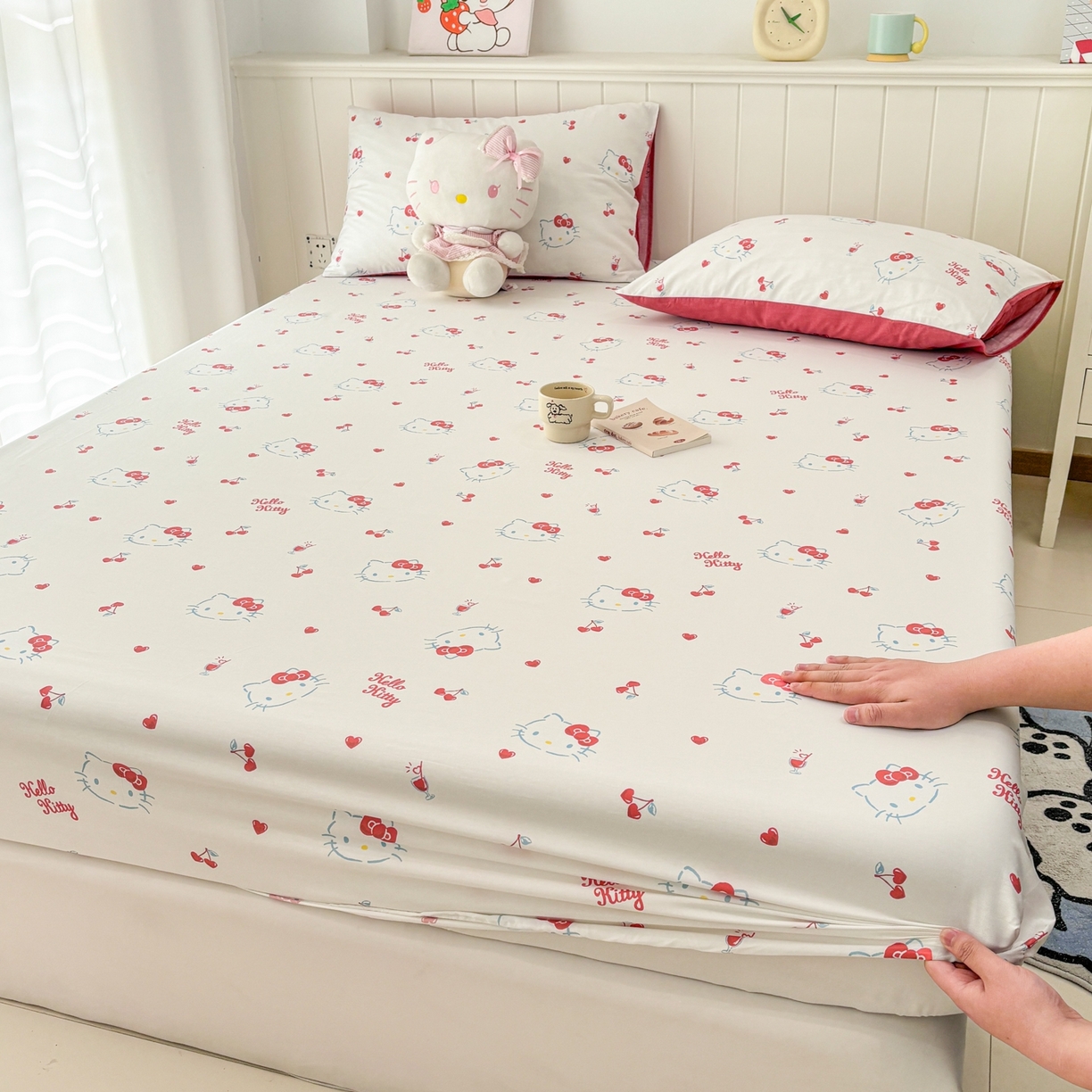 91家纺网 家纺一手货源 找家纺 （总）孩子王家纺 2026新款卡通全棉纯棉正版授权小版三丽鸥系列单床笠床笠单件单品床笠（含防伪码）