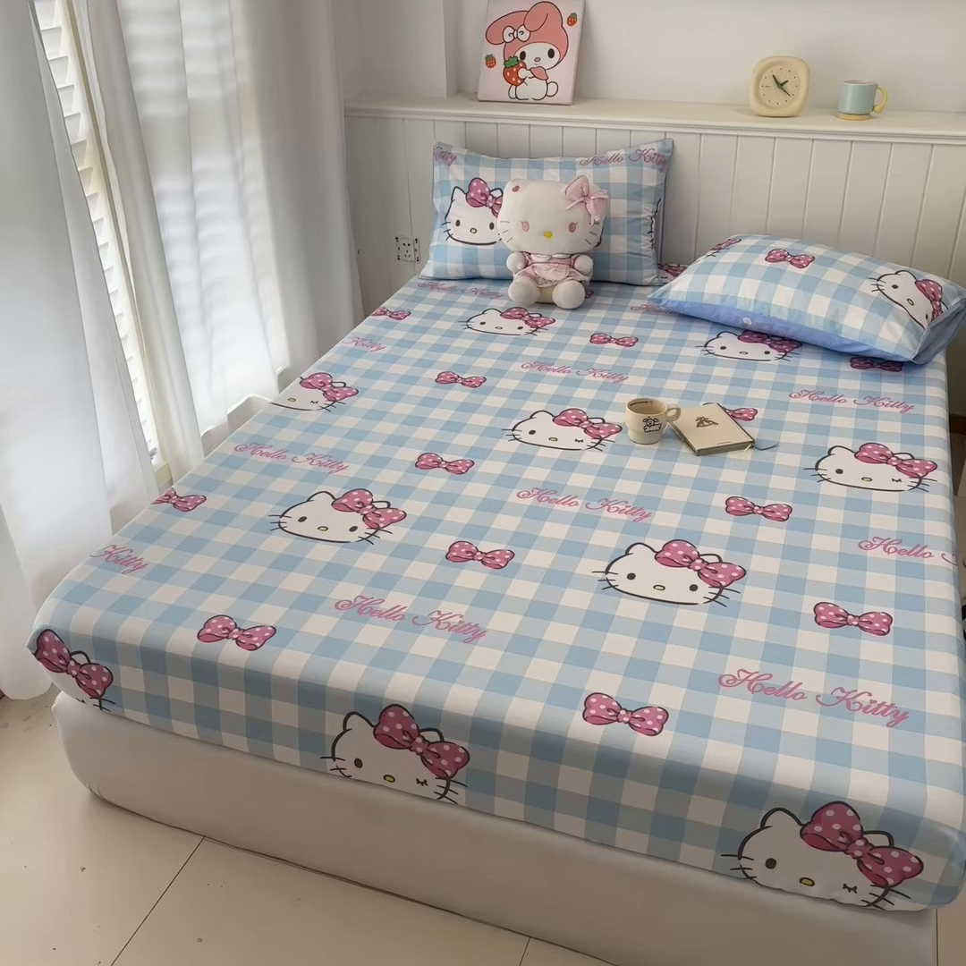 91家纺网 家纺一手货源 找家纺 孩子王家纺 2026新款卡通全棉纯棉正版授权小版三丽鸥系列单床笠床笠单件单品床笠（含防伪码） 甜美kt