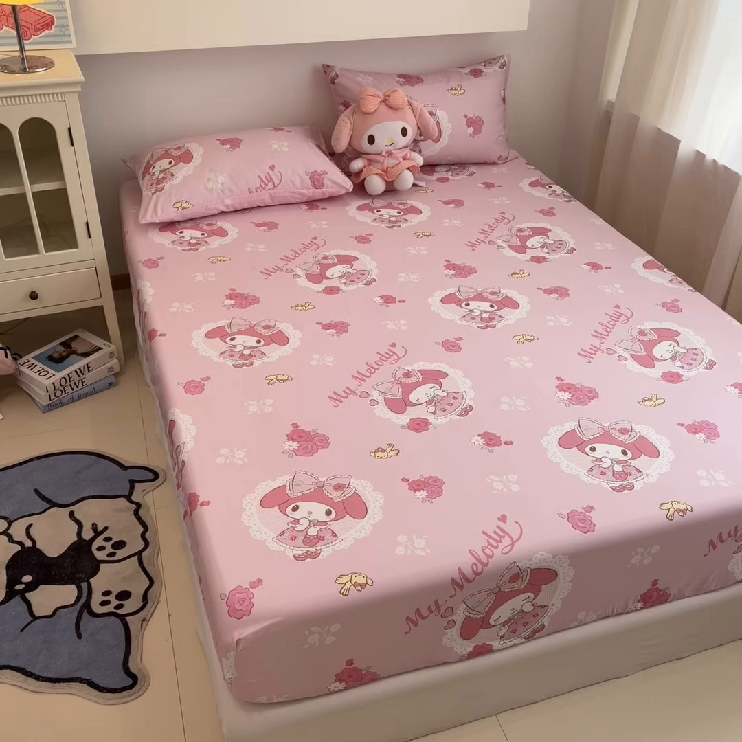 91家纺网 家纺一手货源 找家纺 孩子王家纺 2026新款卡通全棉纯棉正版授权小版三丽鸥系列单床笠床笠单件单品床笠（含防伪码） 晚安美乐蒂