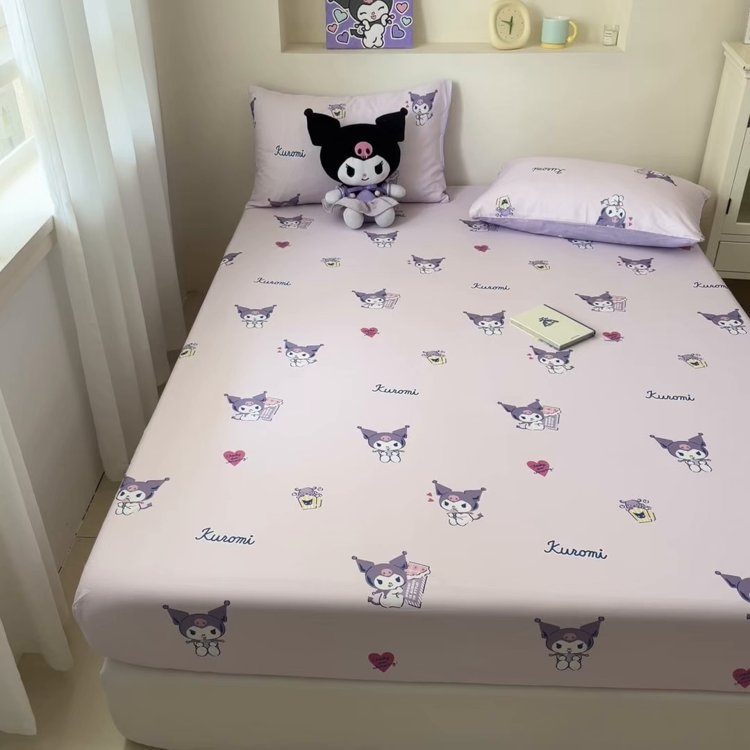 91家纺网 家纺一手货源 找家纺 孩子王家纺 2026新款卡通全棉纯棉正版授权小版三丽鸥系列单床笠床笠单件单品床笠（含防伪码） 梦幻库洛米