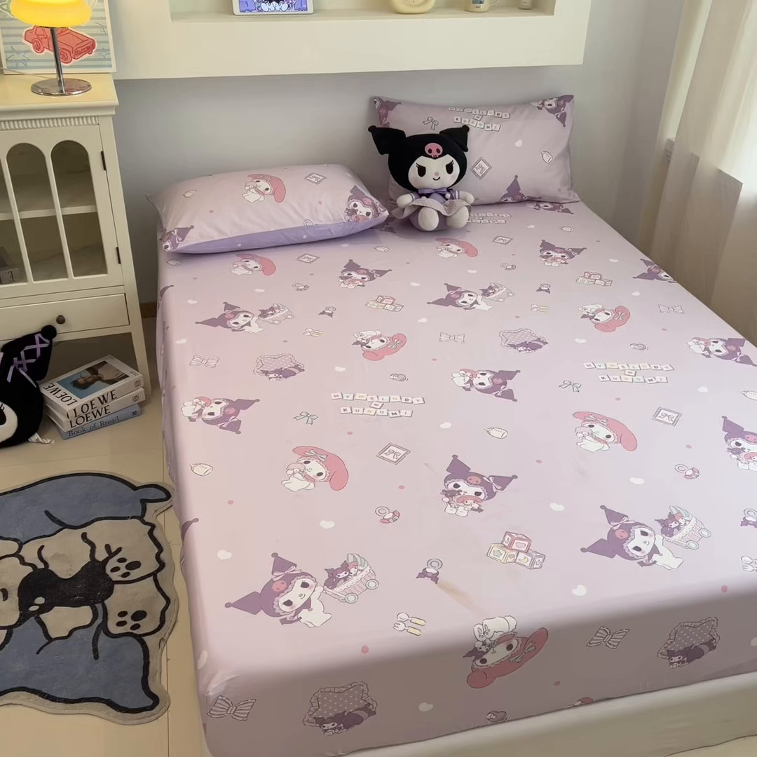 91家纺网 家纺一手货源 找家纺 孩子王家纺 2026新款卡通全棉纯棉正版授权小版三丽鸥系列单床笠床笠单件单品床笠（含防伪码） 甜库伙伴