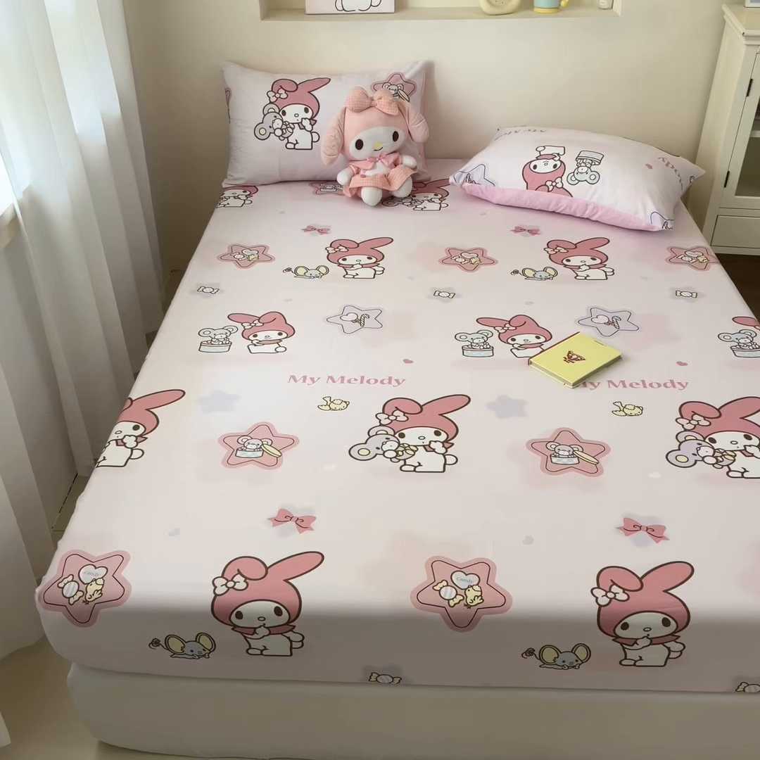 91家纺网 家纺一手货源 找家纺 孩子王家纺 2026新款卡通全棉纯棉正版授权小版三丽鸥系列单床笠床笠单件单品床笠（含防伪码） 纯真美乐蒂