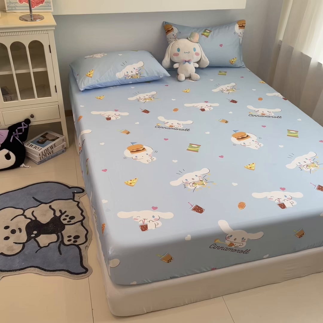91家纺网 家纺一手货源 找家纺 孩子王家纺 2026新款卡通全棉纯棉正版授权小版三丽鸥系列单床笠床笠单件单品床笠（含防伪码） 汉堡大耳狗