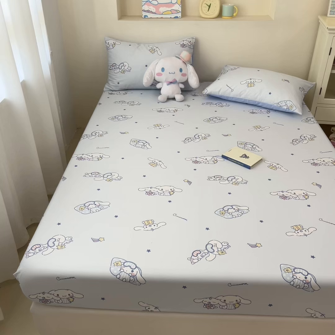 91家纺网 家纺一手货源 找家纺 孩子王家纺 2026新款卡通全棉纯棉正版授权小版三丽鸥系列单床笠床笠单件单品床笠（含防伪码） 晚安大耳狗