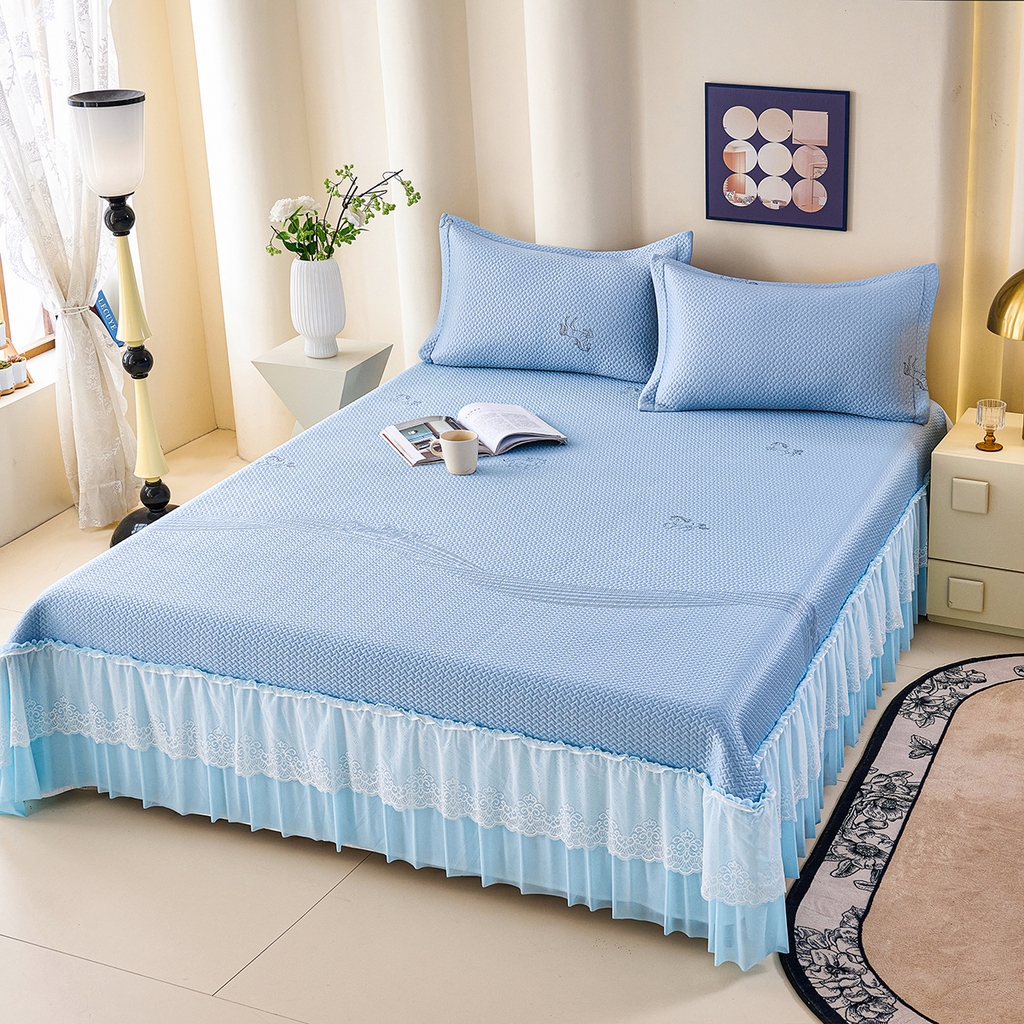 梵克保罗 2026新款A类凉感豆豆席床单款凉席席子-飘摇 床单款-飘摇蓝