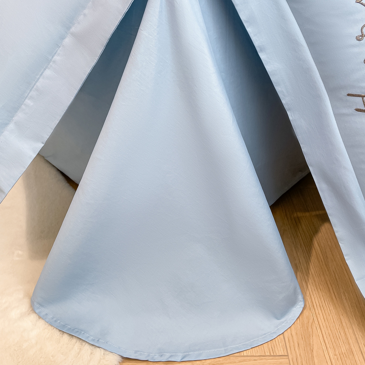 91家纺网 家纺一手货源 找家纺 博纳家纺 2026春夏新款13372全棉纯棉绣花四件套-奈雪 奈雪-天蓝