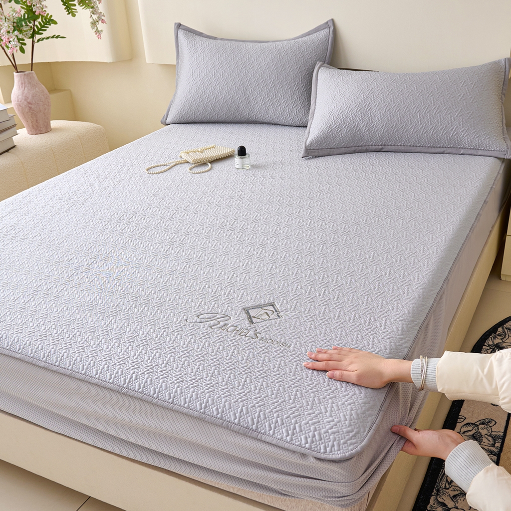 梵克保罗 2026新款A类凉感豆豆席床笠款凉席席子-乐享生活 床笠款-乐享生活灰