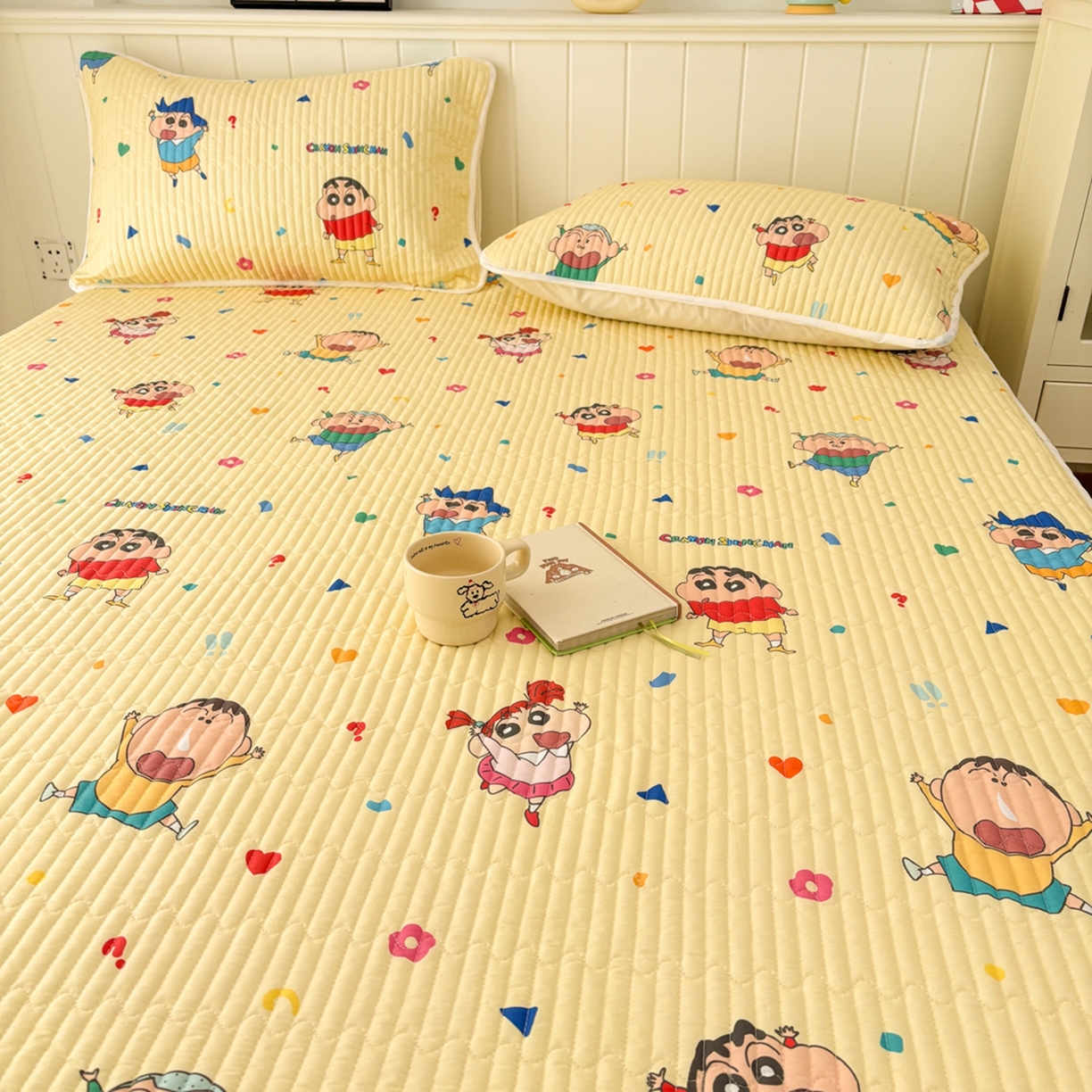91家纺网 家纺一手货源 找家纺 孩子王家纺 2026新款Sanrio三丽鸥正版授权全棉纯棉夹棉多功能床垫-床盖（含防伪码） 春日部家族