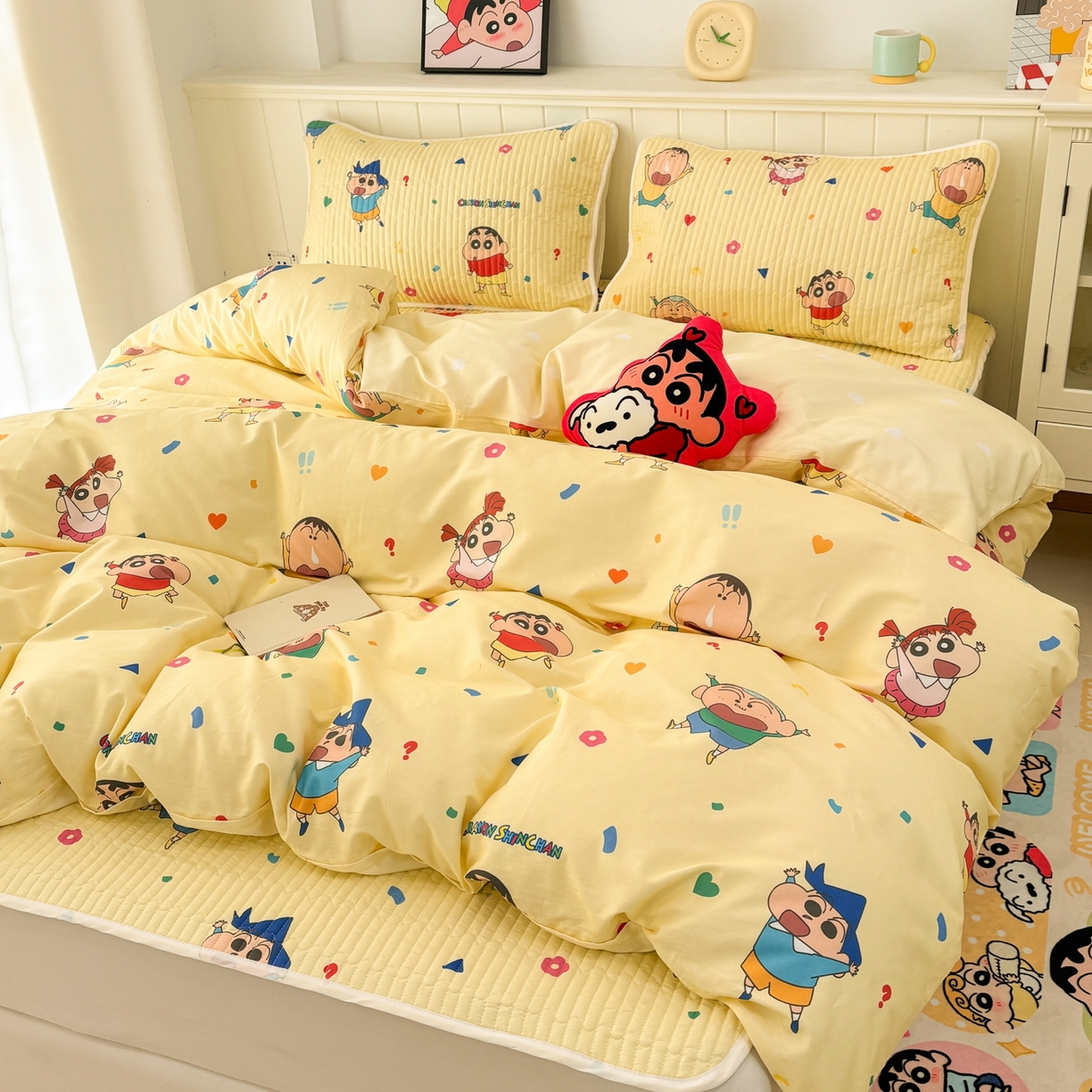 91家纺网 家纺一手货源 找家纺 孩子王家纺 2026新款Sanrio三丽鸥正版授权全棉纯棉夹棉多功能床垫-床盖（含防伪码） 春日部家族