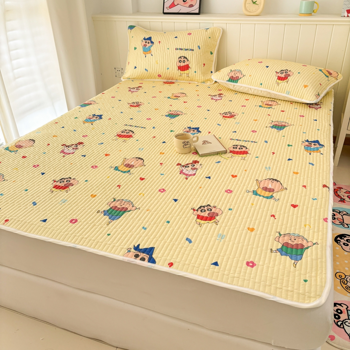 91家纺网 家纺一手货源 找家纺 孩子王家纺 2026新款Sanrio三丽鸥正版授权全棉纯棉夹棉多功能床垫-床盖（含防伪码） 春日部家族