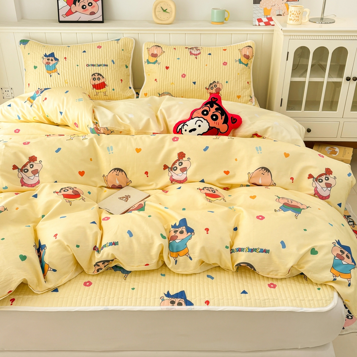 91家纺网 家纺一手货源 找家纺 孩子王家纺 2026新款Sanrio三丽鸥正版授权全棉纯棉夹棉多功能床垫-床盖（含防伪码） 春日部家族