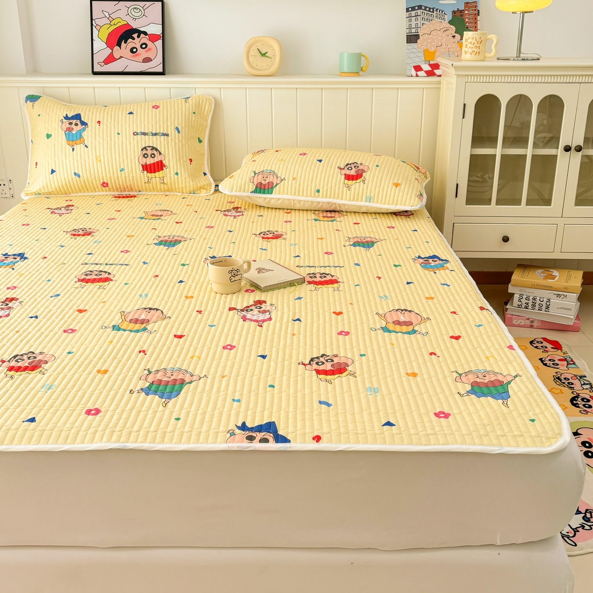 91家纺网 家纺一手货源 找家纺 孩子王家纺 2026新款Sanrio三丽鸥正版授权全棉纯棉夹棉多功能床垫-床盖（含防伪码） 春日部家族