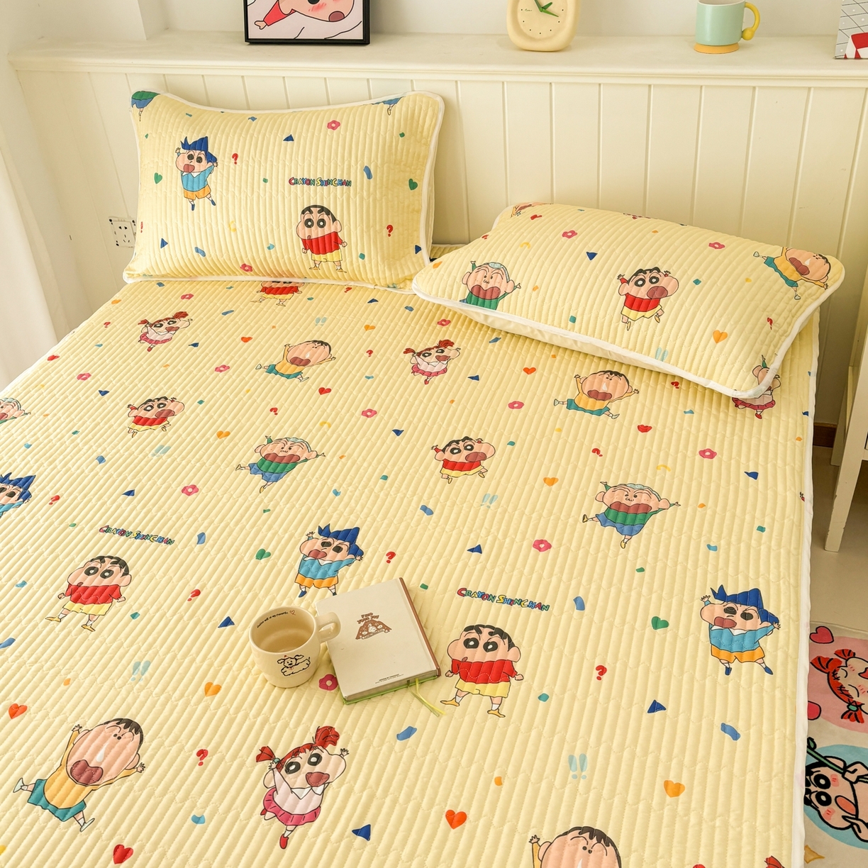 91家纺网 家纺一手货源 找家纺 孩子王家纺 2026新款Sanrio三丽鸥正版授权全棉纯棉夹棉多功能床垫-床盖（含防伪码） 春日部家族