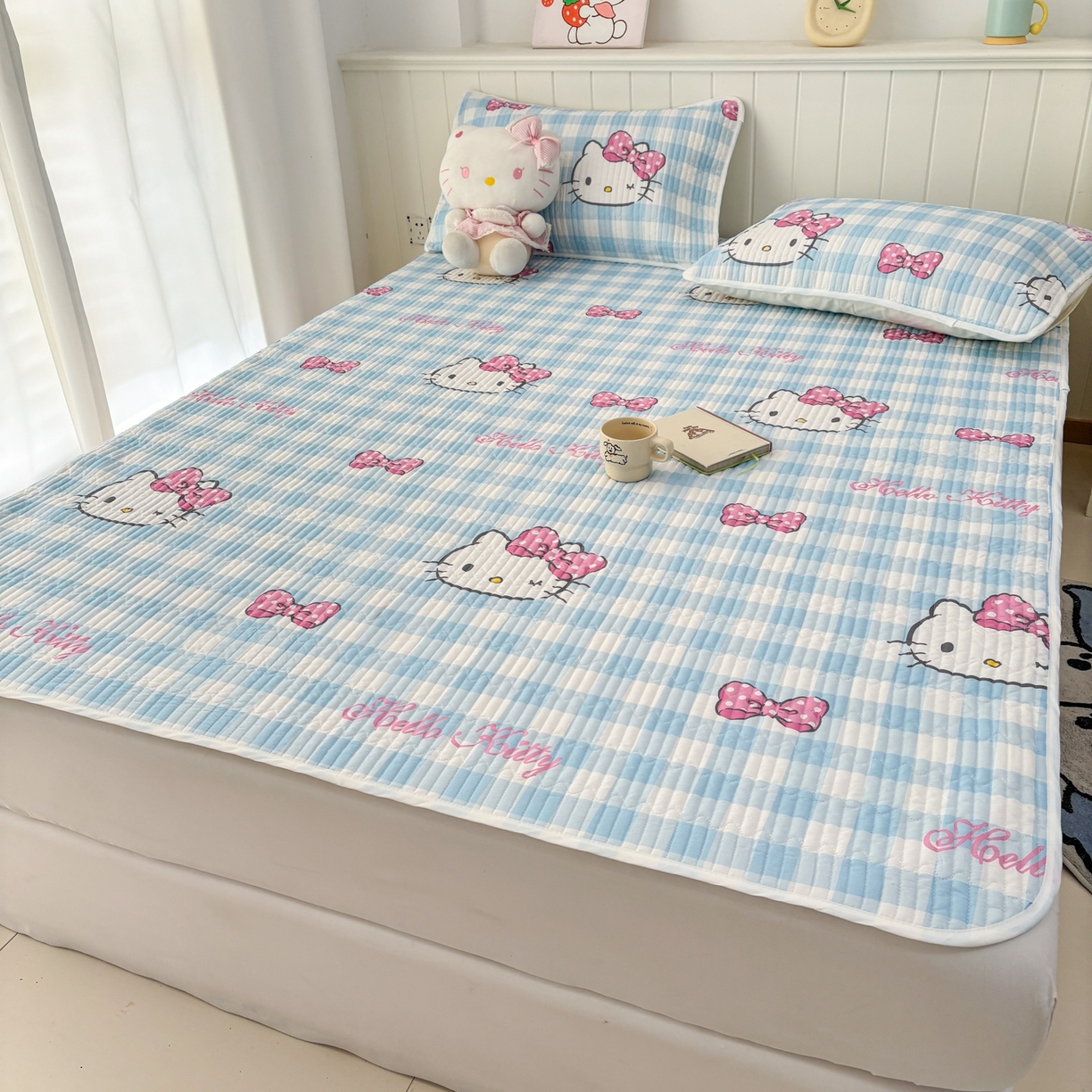91家纺网 家纺一手货源 找家纺 孩子王家纺 2026新款Sanrio三丽鸥正版授权全棉纯棉夹棉多功能床垫-床盖（含防伪码） 甜美kt