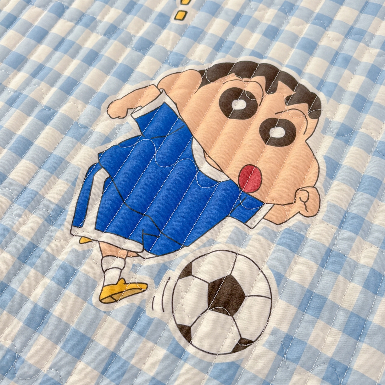 91家纺网 家纺一手货源 找家纺 孩子王家纺 2026新款Sanrio三丽鸥正版授权全棉纯棉夹棉多功能床垫-床盖（含防伪码） 蓝格小新乐园