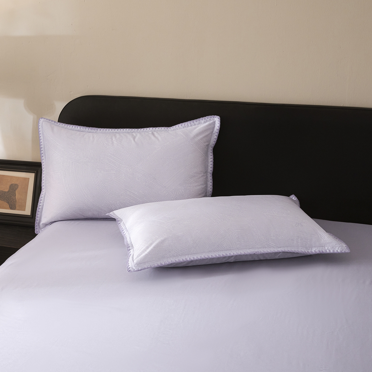 91家纺网 家纺一手货源 找家纺 置顶家纺 2026新款数码印花三角针贝壳边四件套-沐橙 沐橙-香芋紫