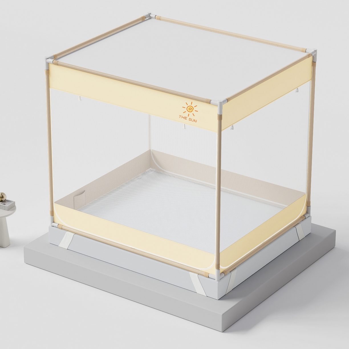 91家纺网 家纺一手货源 找家纺 （总）初心家纺 2026新款坐床外穿杆全底防摔蚊帐