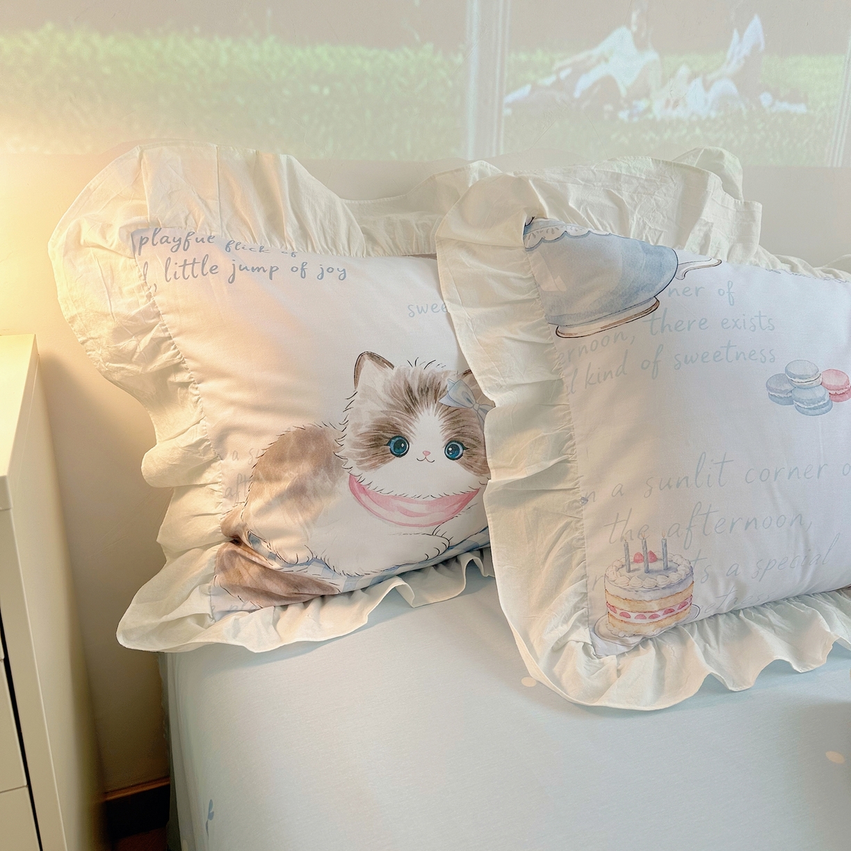 91家纺网 家纺一手货源 找家纺 （总）孩子王家纺 2026新款韩式INS减龄小红书花边款全棉纯棉卡通四件套