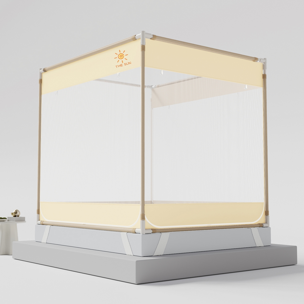 91家纺网 家纺一手货源 找家纺 （总）初心家纺 2026新款坐床外穿杆全底防摔蚊帐