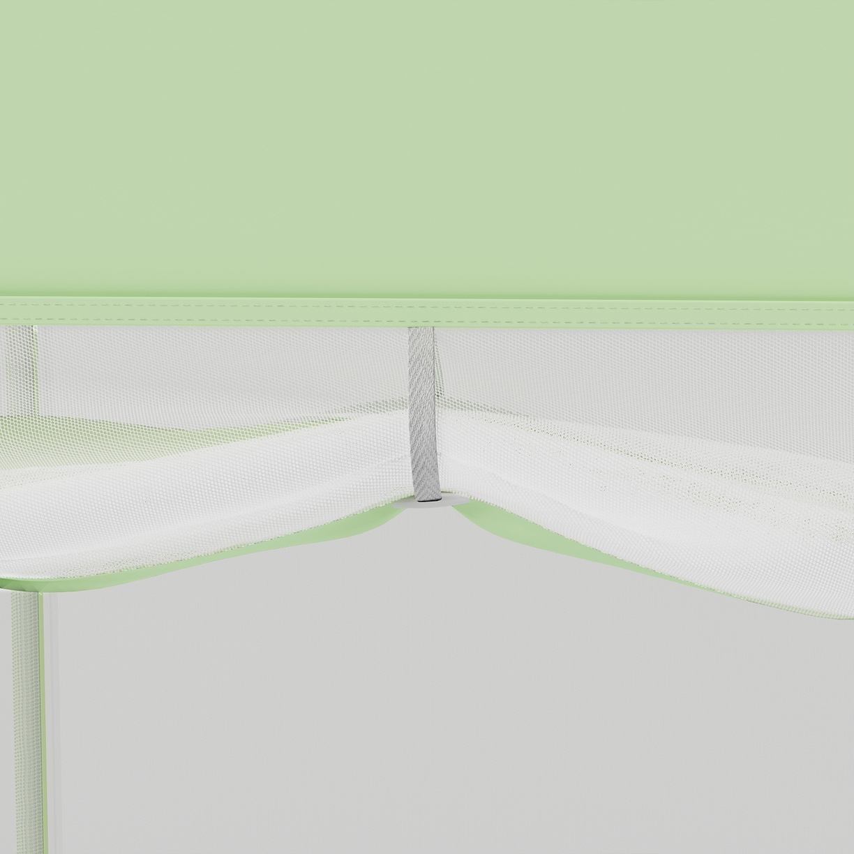 91家纺网 家纺一手货源 找家纺 初心家纺 2026新款坐床外穿杆全底防摔蚊帐 绿-猫熊